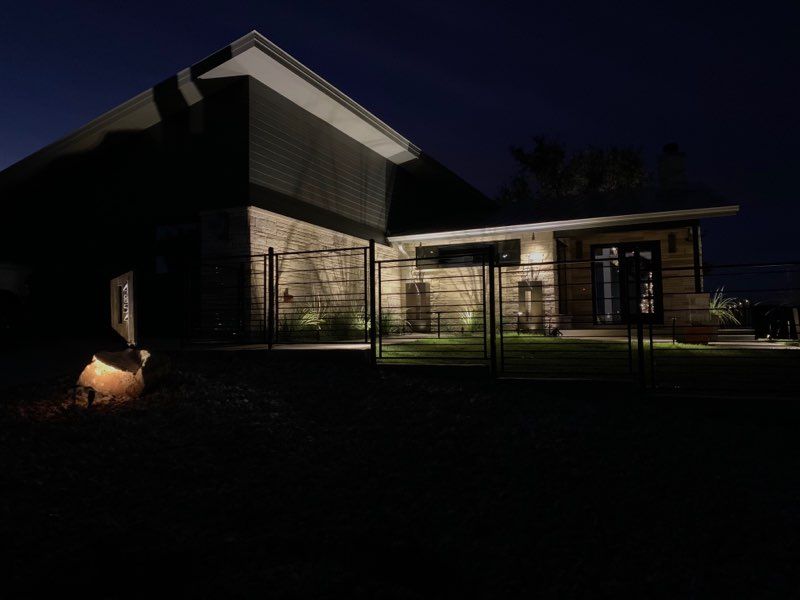 security lighting on front gates and front door