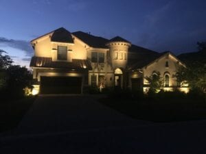 landscape lighting of a nice home