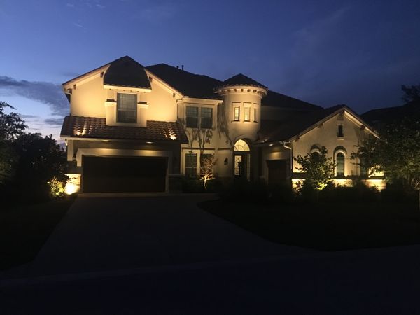 landscape lighting of a nice home